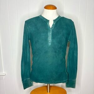 Men's Teal Long Sleeve Henley Shirt - Casual Everyday Essential